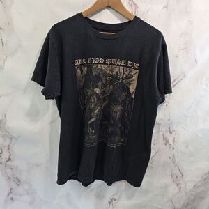 All Pigs Must Die Shirt Mens Medium Black Cotton Crew Tee T Medieval